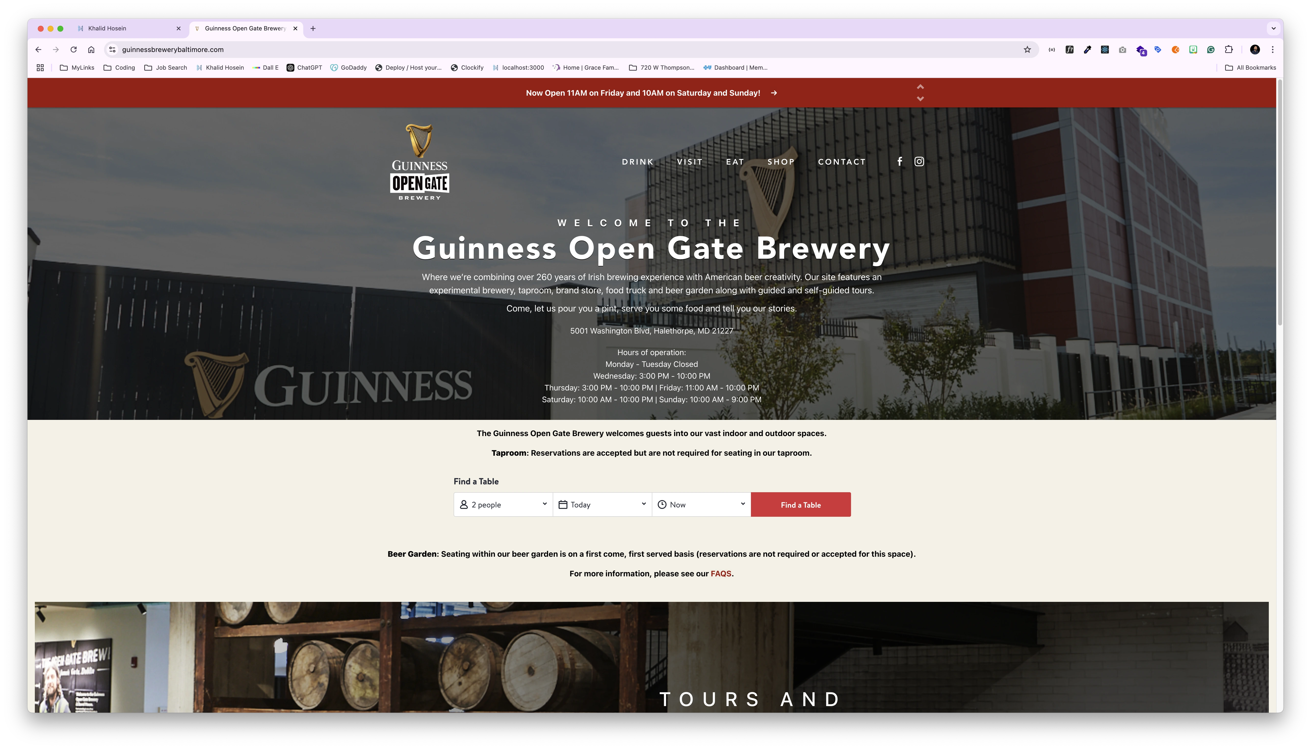 Guinness Opengate Brewery Baltimore